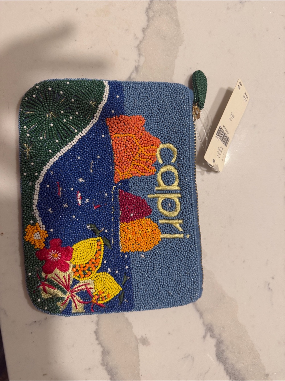 NWT ANTHROPOLOGIE DANIELLA MANINI BEADED CITY CAPRI POUCH BAG PURSE